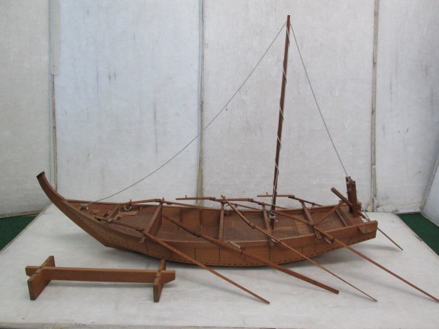 希少 江戸時代の小型快速船 押送船の木製模型 置台付 模型 船 幅45cm奥行136cm高さ93cm 個人様営業所止め(0617EH)7DC-1拍卖