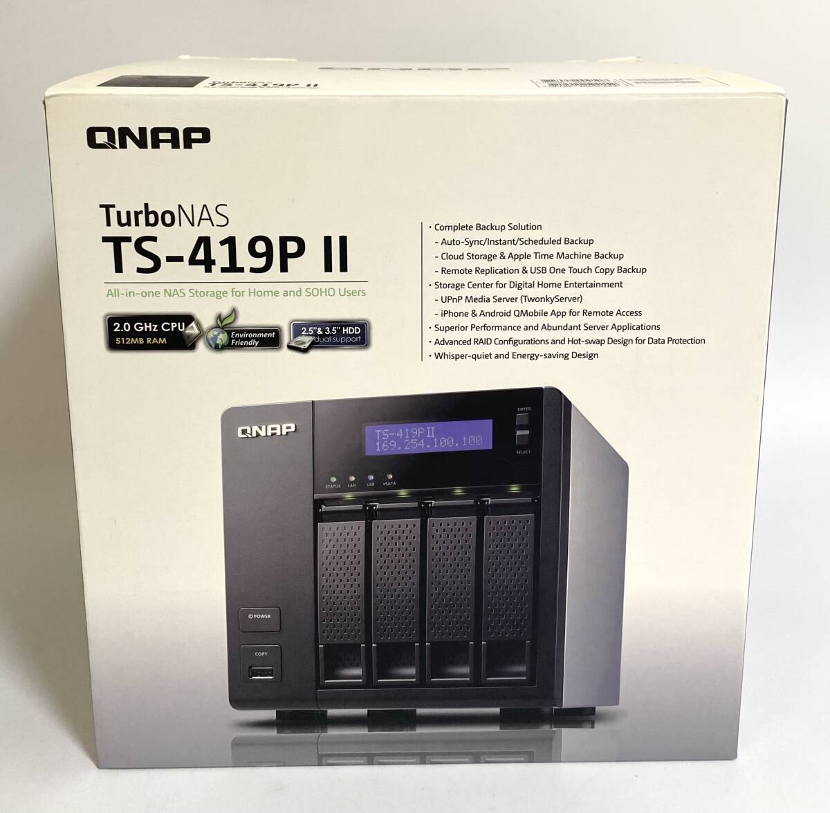 ★美品★ QNAP キューナップ TS-419P II / NAS ホーム&SOHO向けオールインワン 4 ベイ NAS サーバー HDD TS-419PII TS-419P2 I250620拍卖