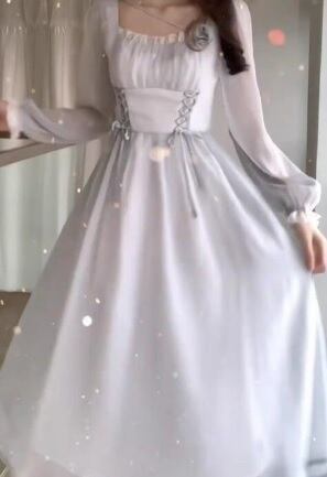 未使用 発表会 舞台衣装 パーティ フォ-マル シフォン ミディアム L ワンピース ドレス (OPN1144)拍卖