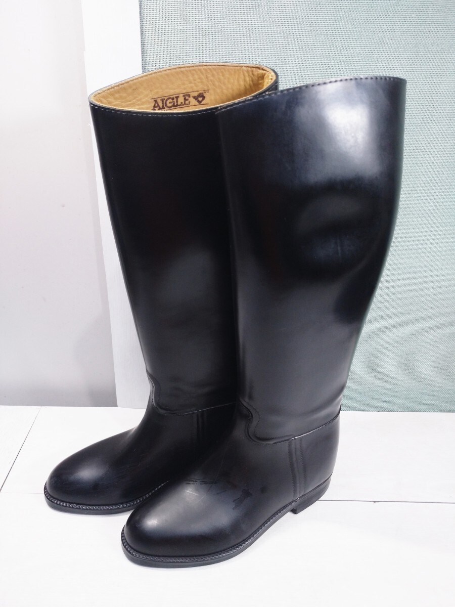 「送料無料」○ AIGLE エーグル ロングブーツ 乗馬 乗馬 ブーツ ロングブーツ 馬術 サイズM 中古品拍卖