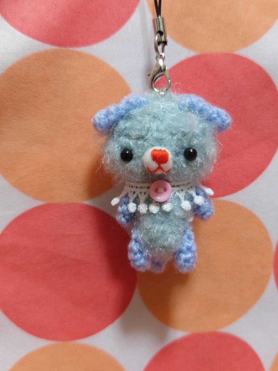 PetitBear ハンドメイド あみぐるみ *くるくるカールのそらわんちゃんストラップ* 拍卖