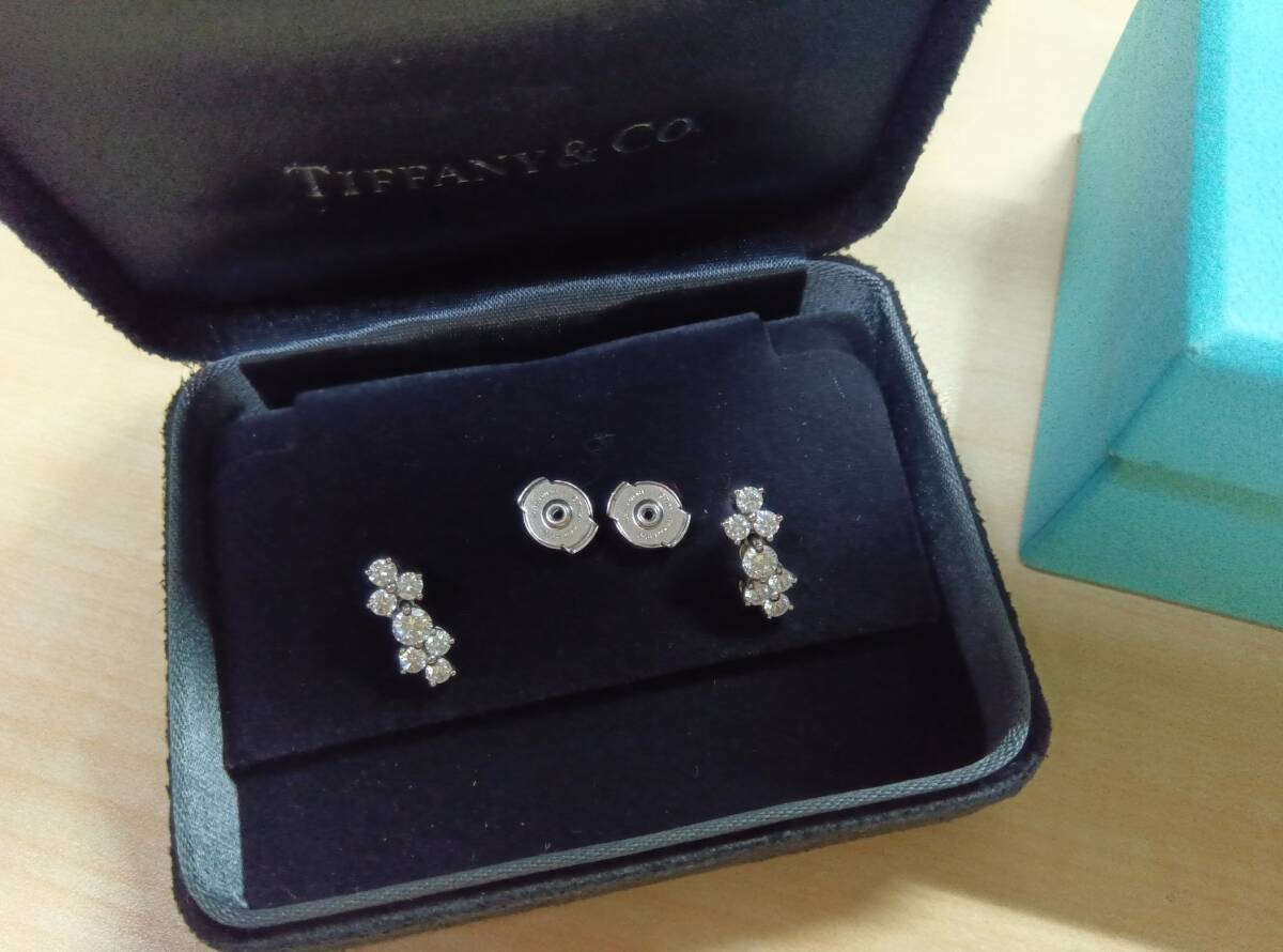 ティファニー アリア ドロップ ピアス ダイヤ pt950 tiffany拍卖
