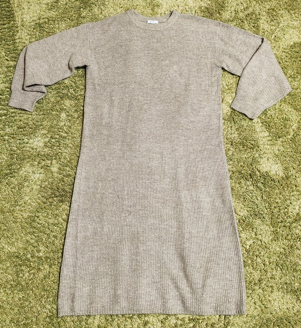 Lサイズ efforia 長袖 ニット ワンピース ブラウン 茶系拍卖