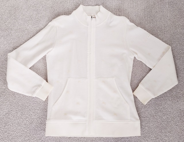 Mサイズ BURBERRY GOLF バーバリー ゴルフ 長袖 フルジップ リブ 白 拍卖