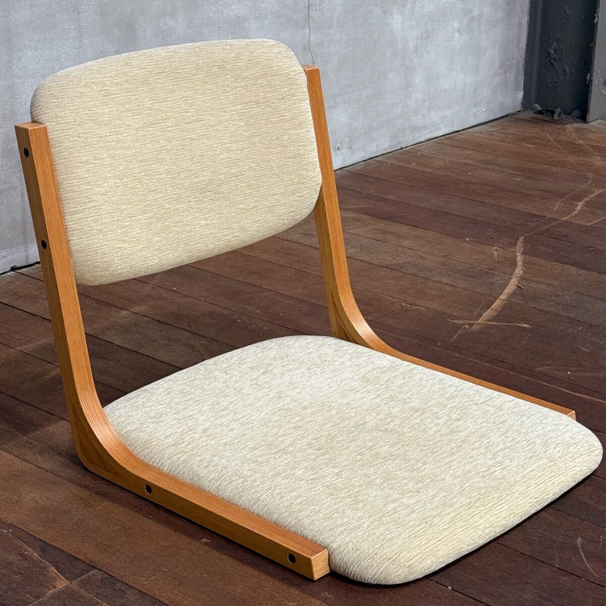 H15K60a 天童木工 Tendo 座椅子 和モダン 椅子 チェア ローチェア 座敷 曲げ木 布張り 和家具 ジャパニーズモダン拍卖