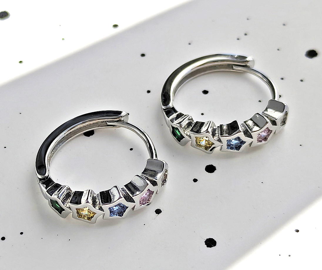 N250694◆Bigstone◆【星のデザイン】魅力な光沢*ファッション感アップ*欧米大人気なピアス拍卖