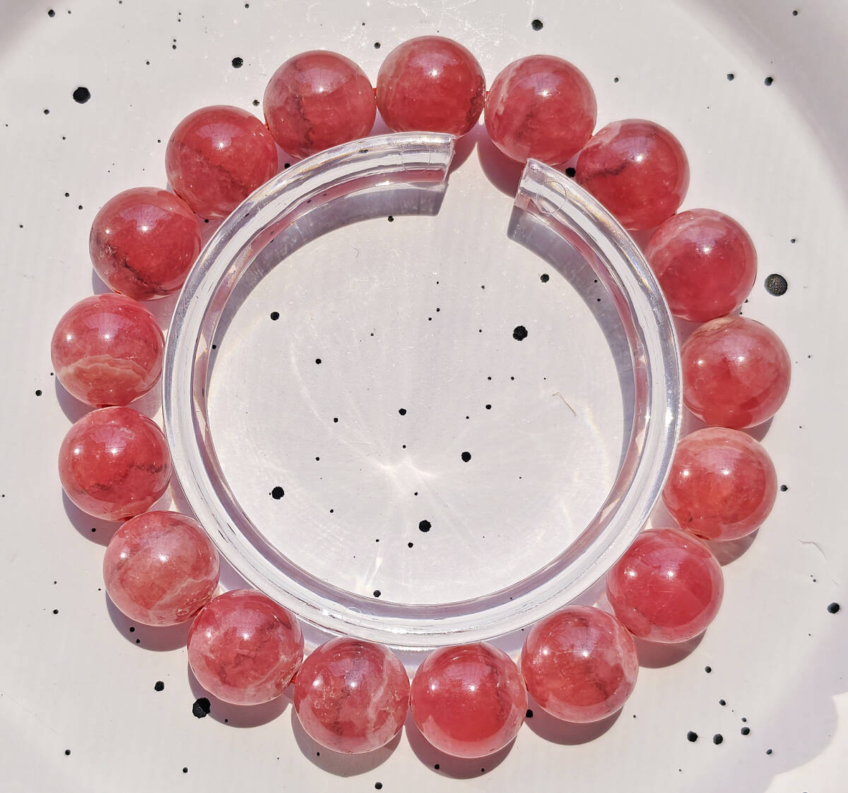 N00030◆Bigstone◆新品*12mm*アルゼンチン産*バラ色の人生【5Aインカローズ】天然石ブレス 拍卖