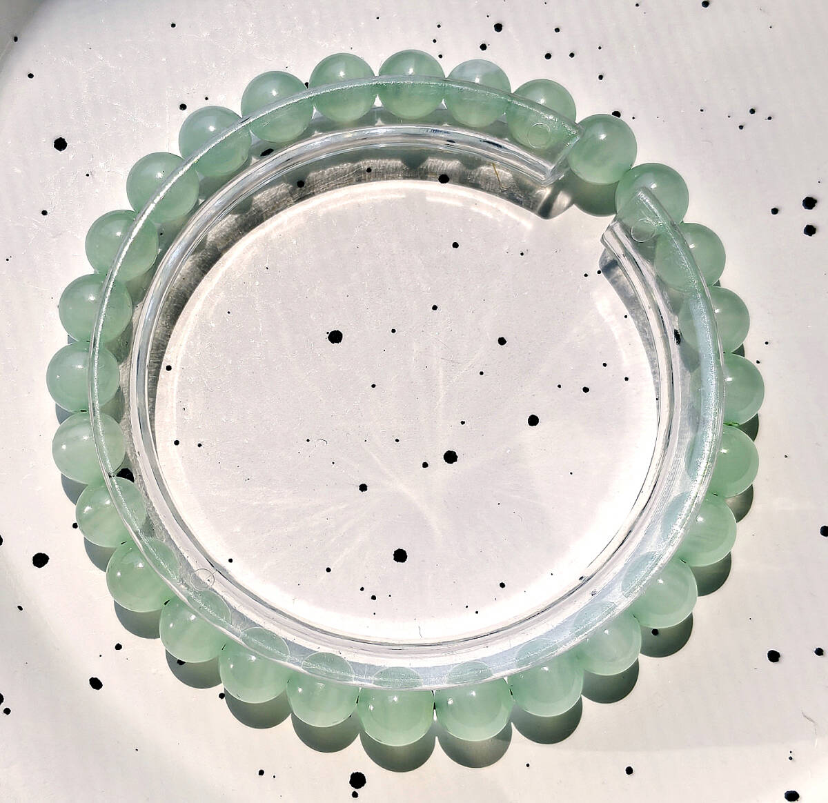 N00023◆Bigstone◆新品*6.5mm*ブラジル産*愛の王国【5Aグリーンレースカルサイト】天然石ブレス拍卖