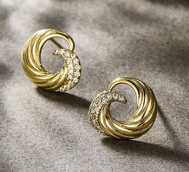 N250677◆Bigstone◆【浪花】ファッション感アップ*欧米大人気なピアス拍卖