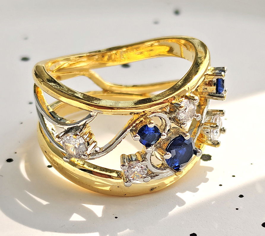 N250631◆Bigstone◆【ファッション多色幾何】魅力的なデザイン*欧米ファッション*大人気なリング*13号拍卖