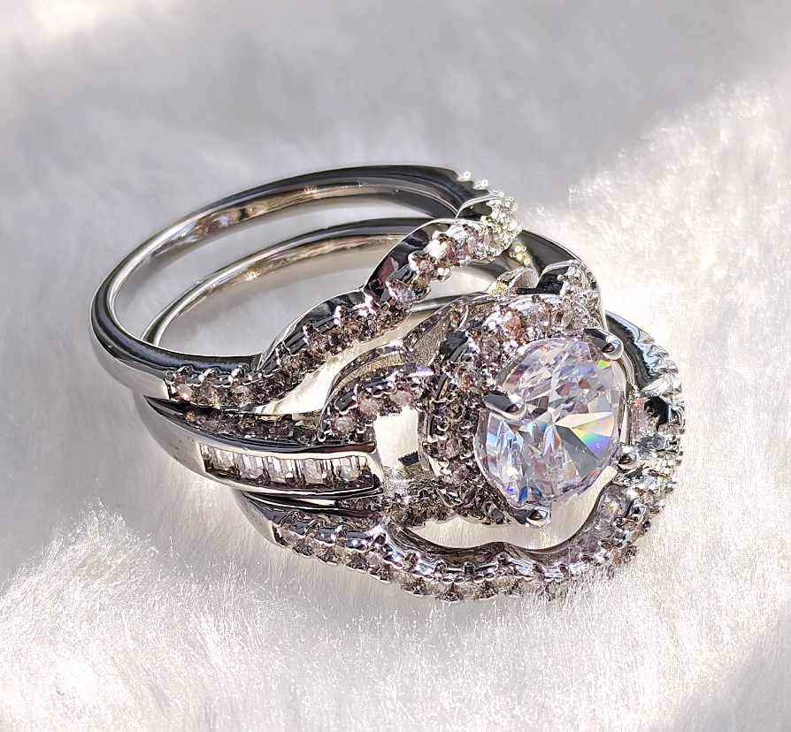 XY81-066◆Bigstone◆3点セット【優雅な気質】高品質宝石のデザイン*欧米ファッションなリング*14号拍卖