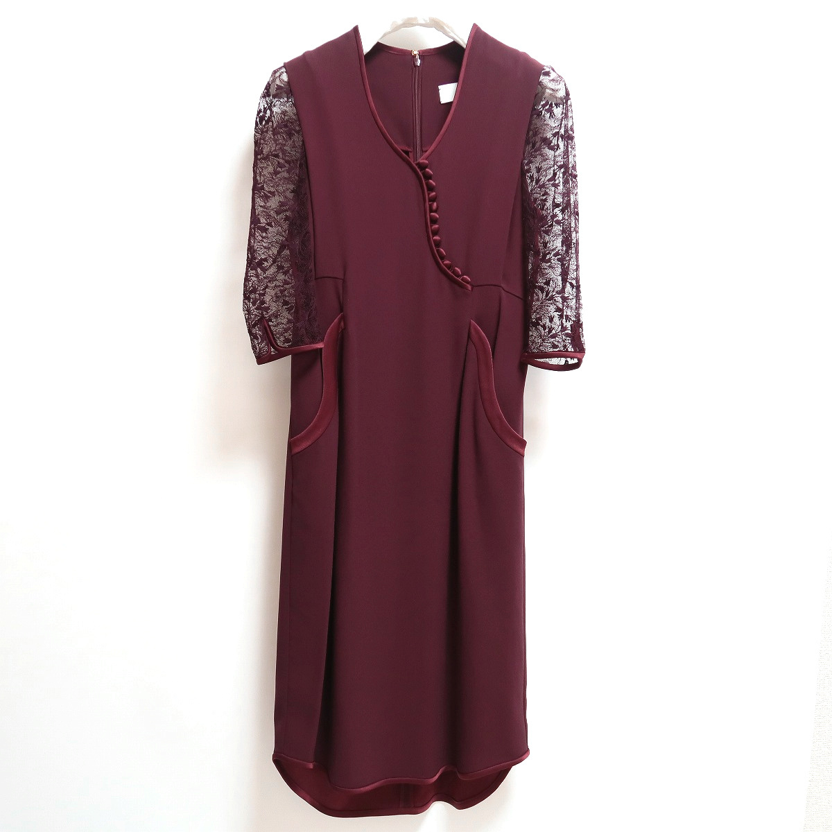 mame マメクロゴウチ ボタン ワンピース レース 七分袖 mame kurogouchi拍卖