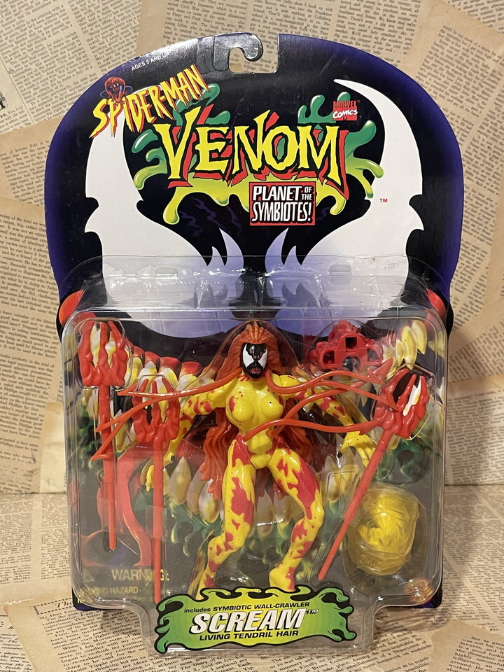 ☆1990年代/ベノム/ヴェノム/アクションフィギュア/即決ビンテージUSA/マーベル/Toybiz/Spider-Man/Action Figure(Scream/MOC) 拍卖
