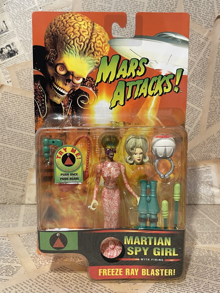 ☆1990年代/映画マーズアタック/アクションフィギュア/即決ビンテージUSA当時物/MARS ATTACKS!/Action Figure(Martian Spy Girl/MOC)拍卖