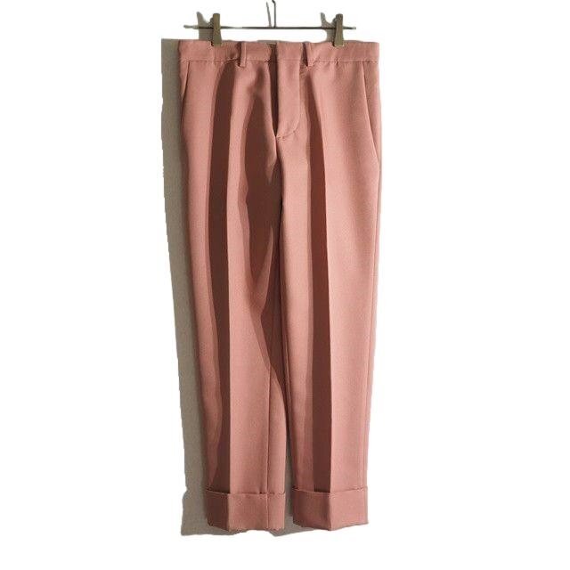 P5214f56 ▼MARNI マルニ▼ ポリエステル クロップド丈 テーパードパンツ ピンク 38 / レディース センタープレス入り 春~秋拍卖