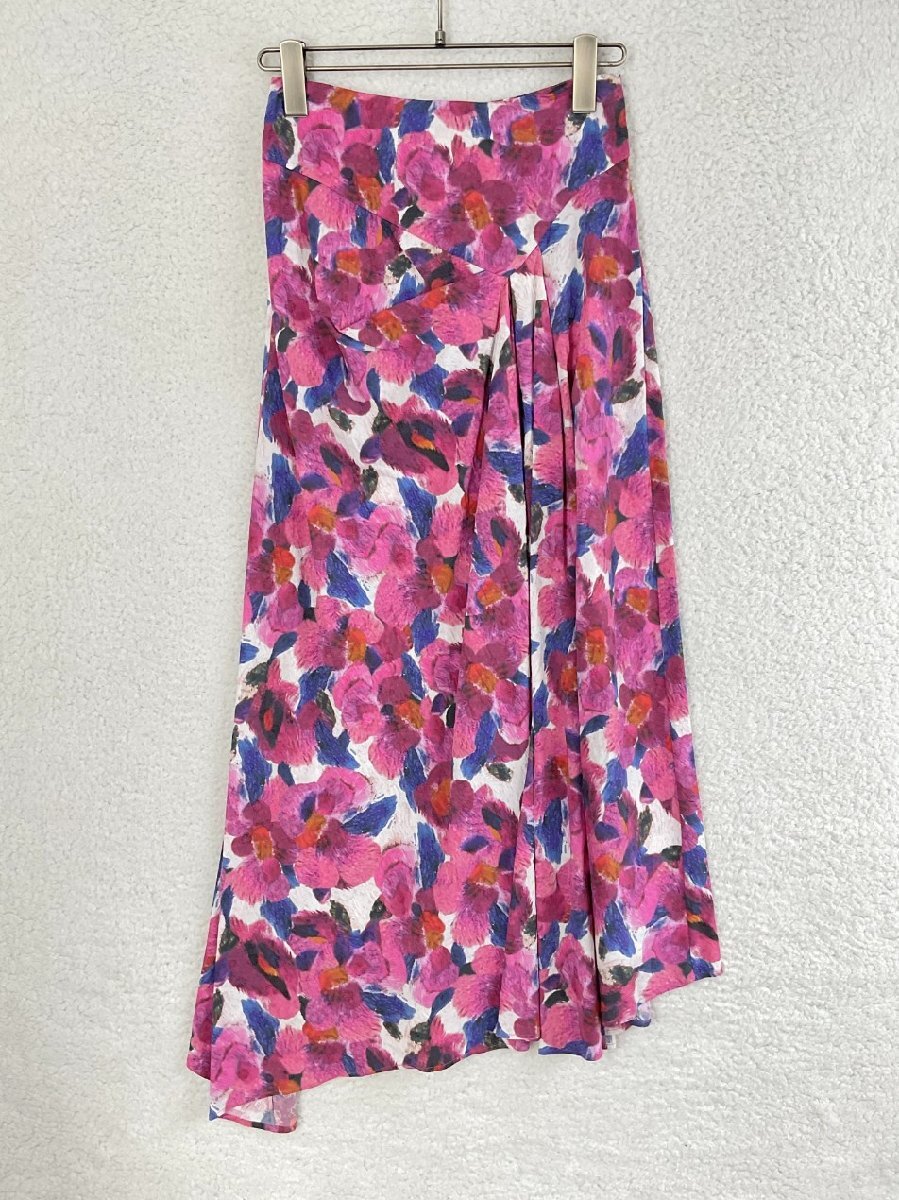 未使用 ISABEL MARANT イザベルマラン 36 ピンク×ブルー フラワープリントプリーツスカート拍卖
