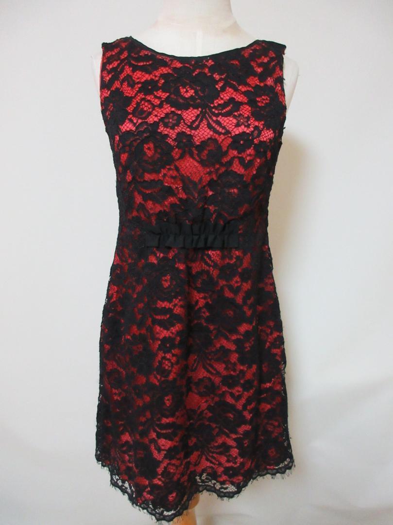 (994)MOSCHINO モスキーノ ノースリーブワンピース レース 花柄拍卖