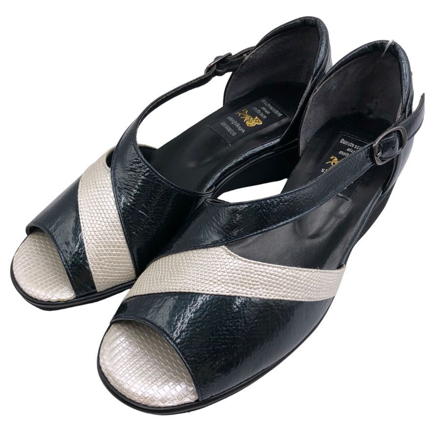 新宿屋 レザーパンプス リザード 2040-405 ブラック 22.5㎝ レディース shinjukuya 約22.5cm【7-19】拍卖