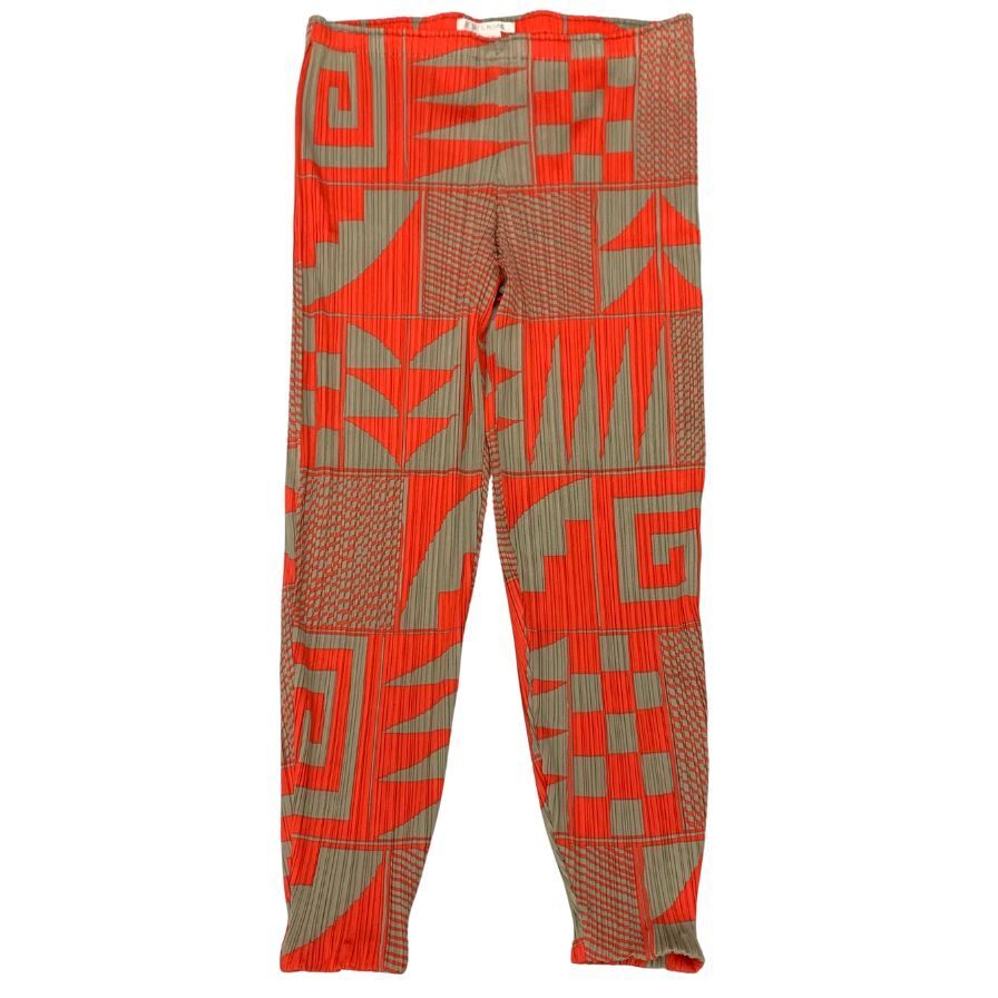 プリーツプリーズ イッセイミヤケ パンツ 総柄 マルチカラー レディース サイズ1 PP21-JF632 PLEATS PLEASE ISSEY MIYAKE 【AFB22】拍卖