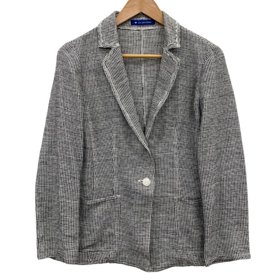 美品◆ジャケット ラ ジョコンダ ショート丈 1Bジャケット 日本製 ラピーヌ社 レディース サイズ38 ブラック【AFB42】拍卖