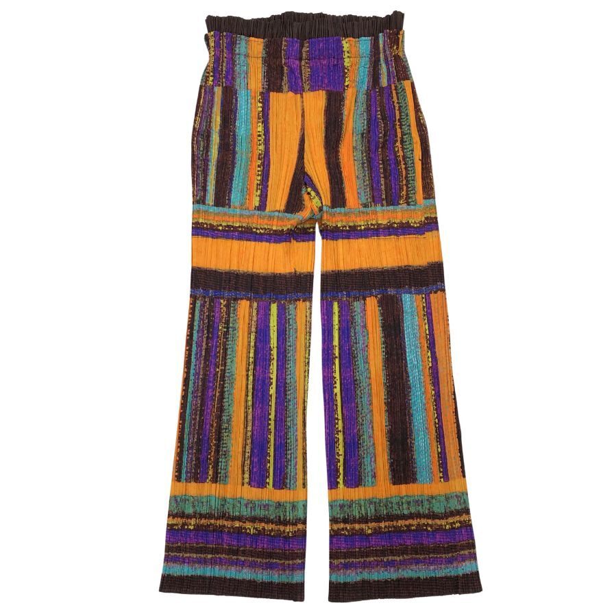パンツ プリーツプリーズ イッセイミヤケ パンツ 総柄 マルチカラー レディース サイズ3 PP23-JF622 PLEATS PLEASE ISSEY MIYAKE 【AFB43】拍卖