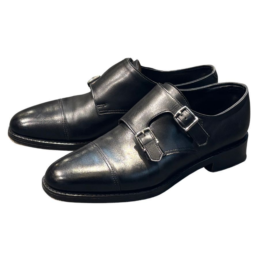 ジョンロブ レザーシューズ ダブルモンク ウィリアム メンズ UK6D ブラック JOHN LOBB ビジネスシューズ 約24.5cm【LA】【中古】拍卖
