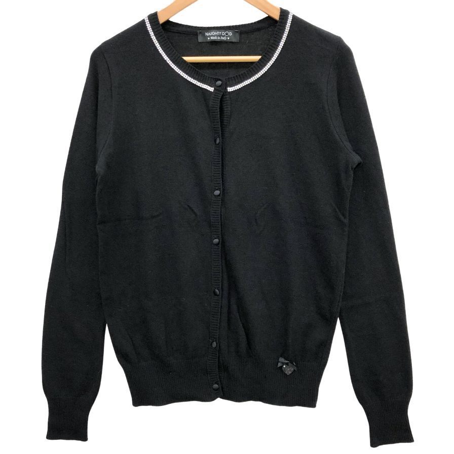 極美品◆カーディガン ノーティードッグ ビジューあしらい カーディガン カシミ混 レディース イタリア製 サイズM 【AFB24】拍卖
