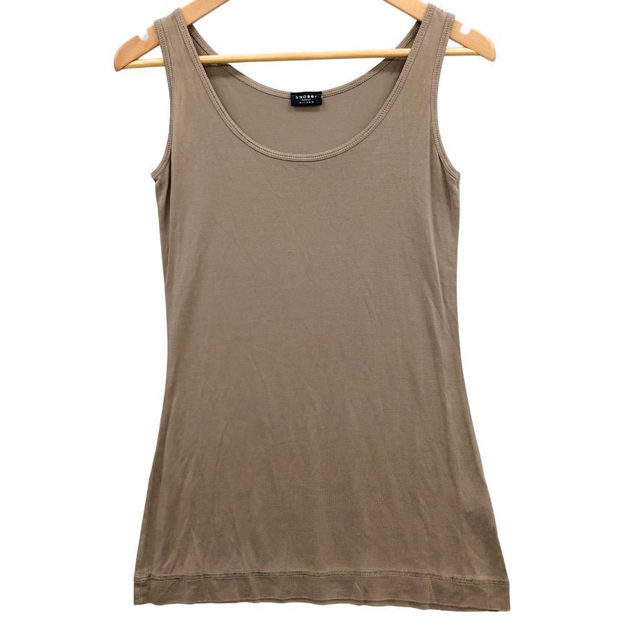 極美品◆クロップドトップス スノッビーシープ シルク100% トップス タンクトップ レディース サイズ40 ブラウン SNOBBY SHEEP 【AFB45】拍卖