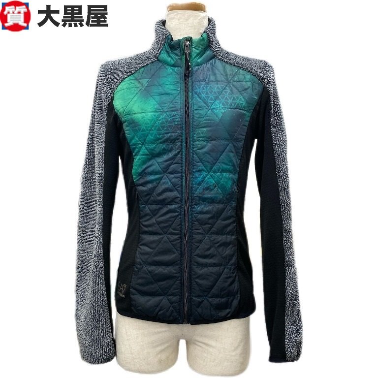 【大黒屋82】EMPORIO ARMANI EA7 エンポリオアルマーニ アウター ブルゾン グリーン×グレー 冬 スポーツ用 現状販売拍卖