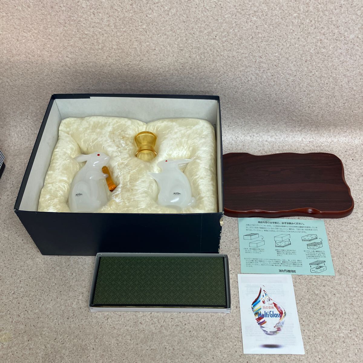 Z3854 希少 美品 マルティグラス 干支 兎 ウサギ うさぎ インテリア 置物 ガラス工芸 貴重 保管商品 現状販売拍卖