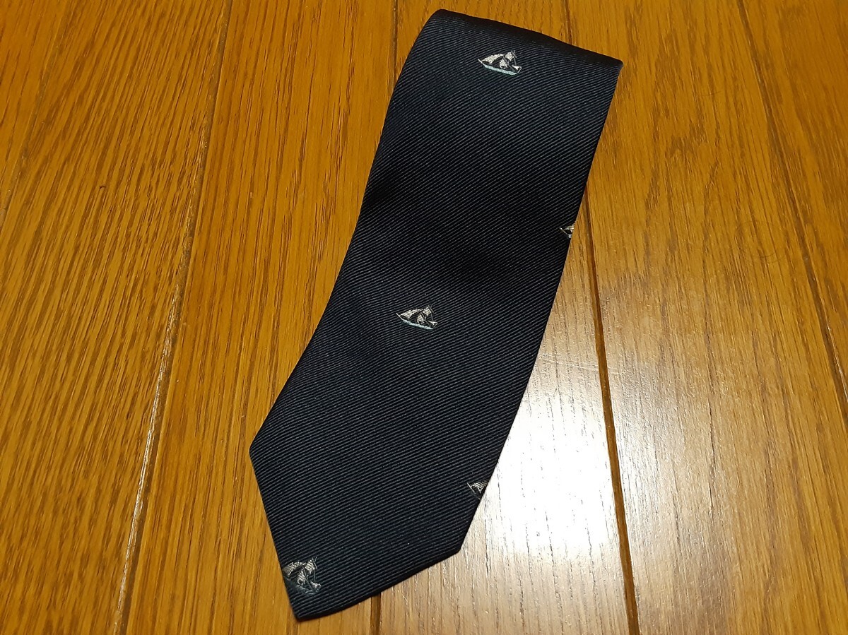 送料無料 LE CRAVATTE di DUCCIO RICCI ネクタイ 帆船柄 絹 シルク素材 イタリア製 美品拍卖