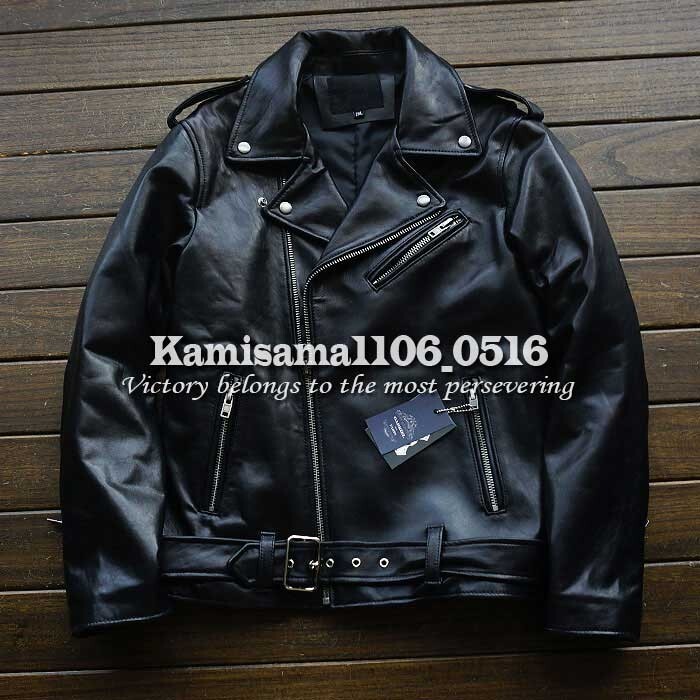 最高峰■ GABRIEL メンズ 上質羊革 艶 スタンダード ダブルライダース・イタリアンレザー ・ラムジャケット※2083【4XL】拍卖