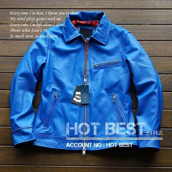 ■Gabriel ?新作 レア色 最上級カウハイド 革ジャン メンズ イタリアンレザー ライダース ジャケット牛革2864/【XXL】拍卖