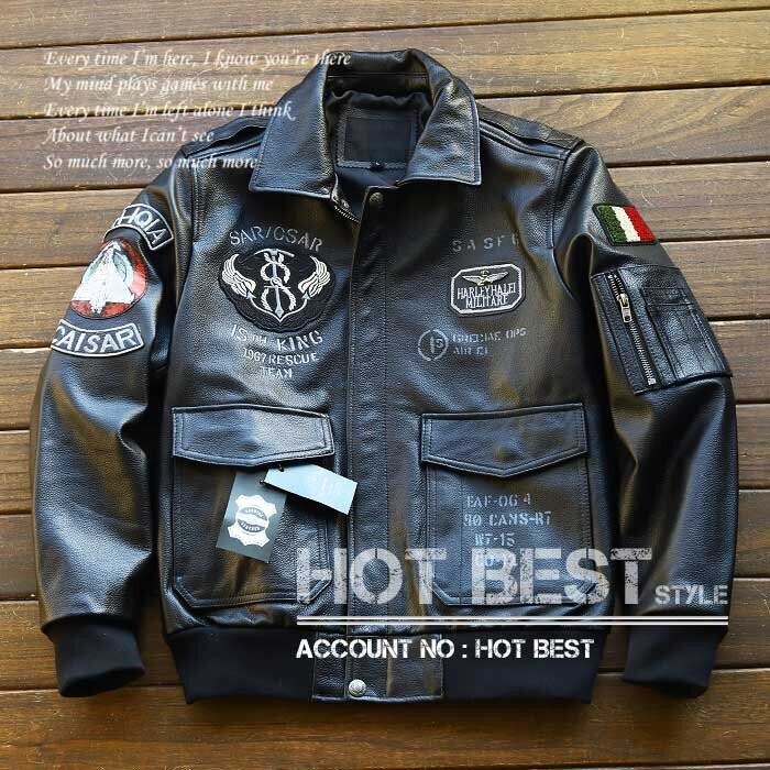 Gabriel 最上級イタリアンレザー・豪華刺繍 カウハイド 復刻30's MA-1 フライトジャケット 羊革 本革ジャケットブルゾン牛革/3011/【S】拍卖