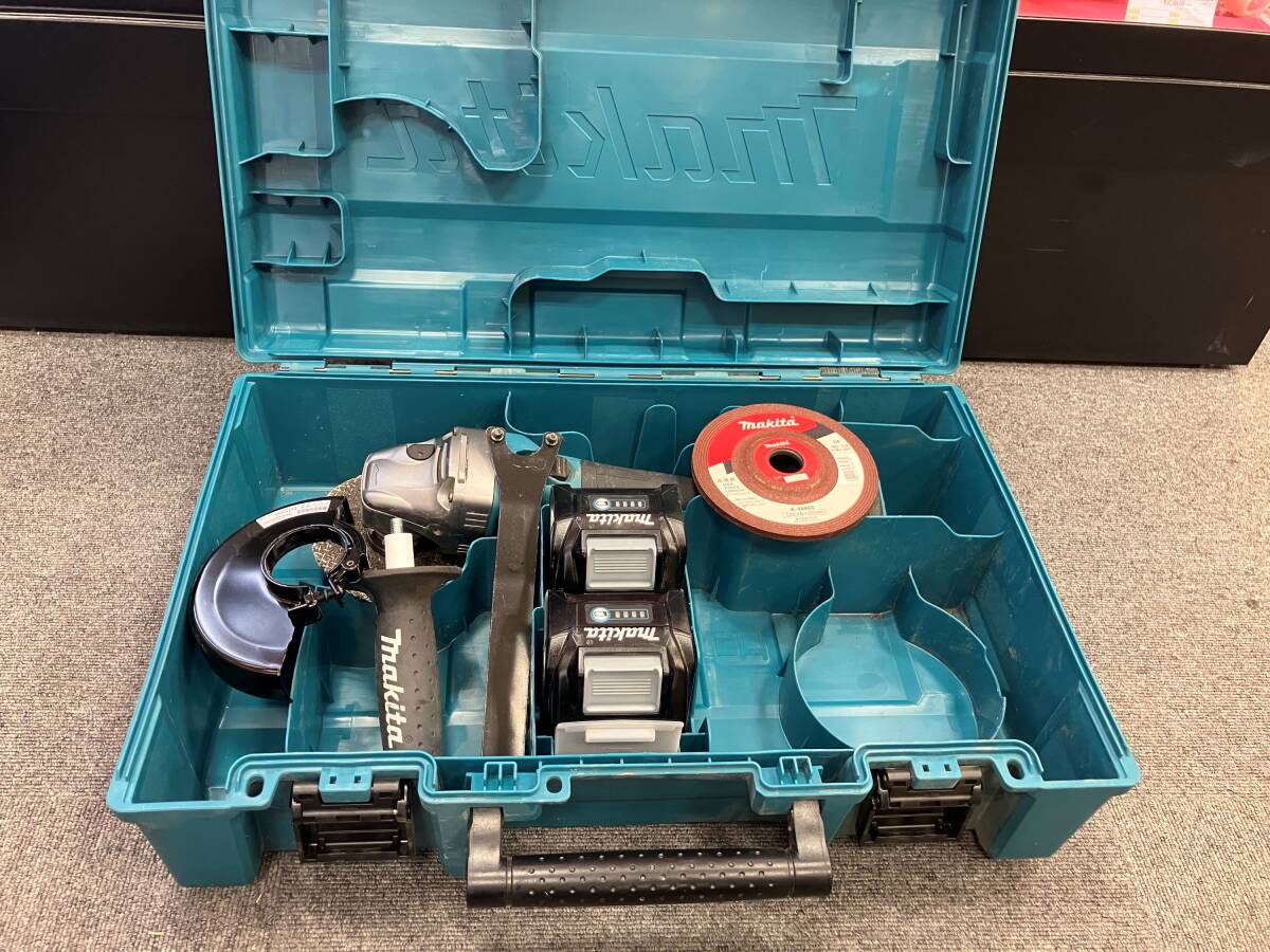 ☆ makita 充電式ディスクグラインダ GA018GRMX マキタ 充電器 バッテリー ケース 付属 稼動品 管CFARR 拍卖