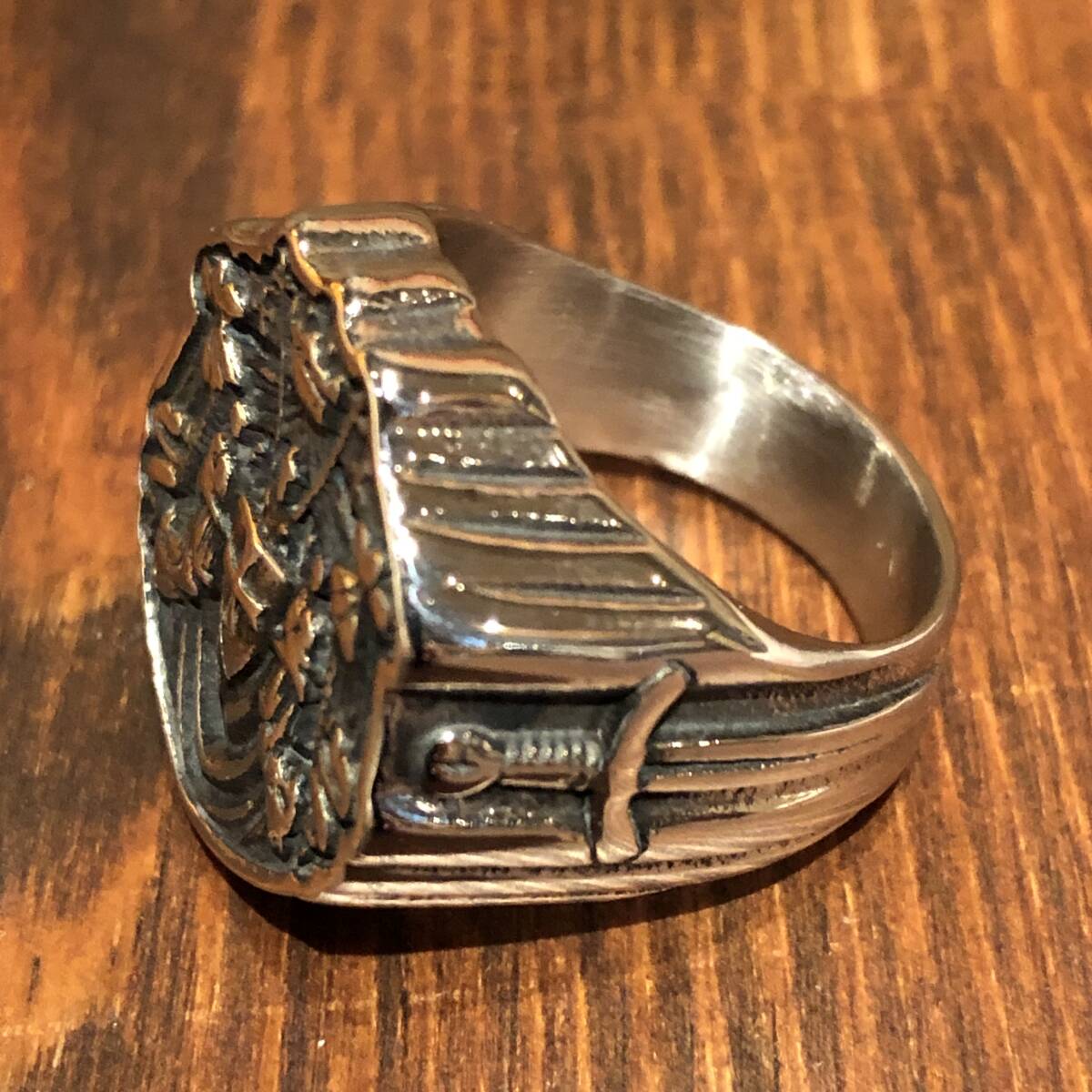 新品 ステンレス リング サイズ19.5号 バイカー アメカジ拍卖