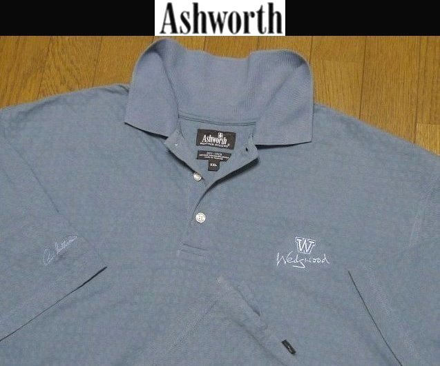 5L-6L・4XL-5XL日本サイズ位★セール送無料★アシュワースUSA限定美品 隠し柄 特注刺繍 ポロシャツ拍卖