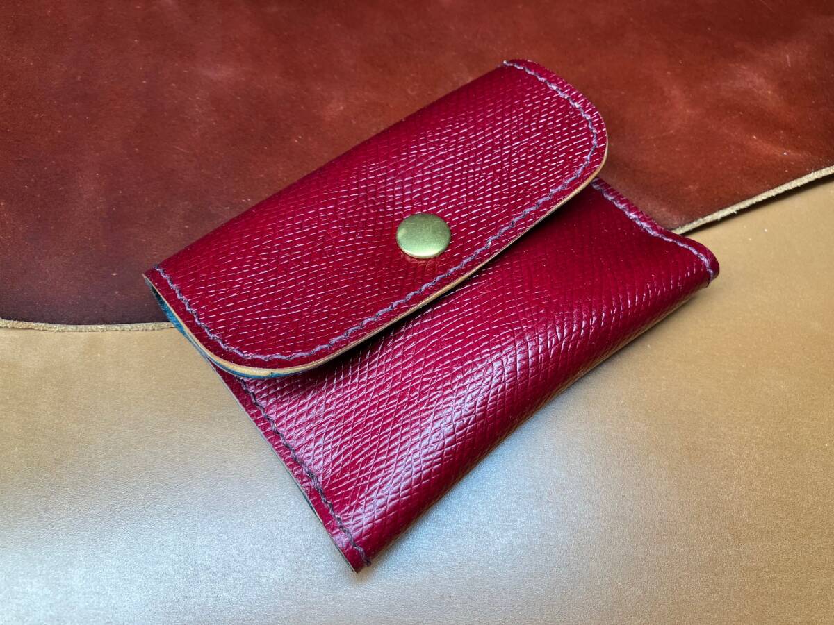 ■no.1026★コインケース★レーデルオガワ社製コードバン型押し★ガーネット拍卖
