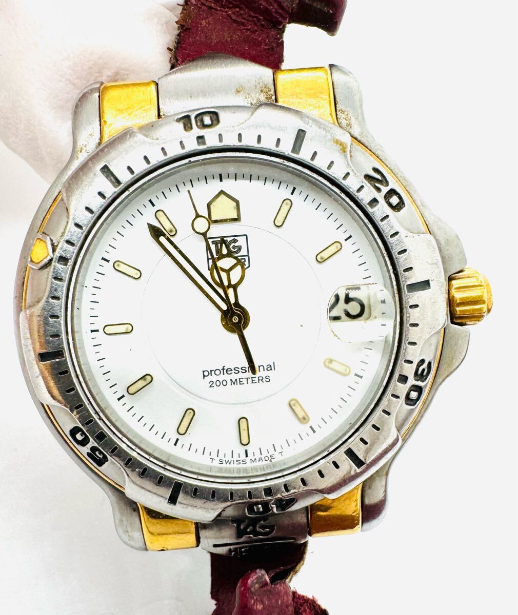 タグホイヤー(TAG WH1251-K1 プロフェッショナル200 SS/革 白文字盤 メンズ 腕時計 稼働 QZ 拍卖