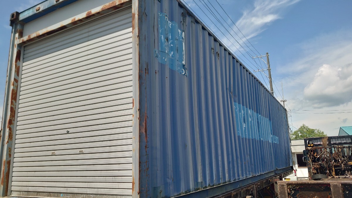 40ft ハイキューブ 海上コンテナ シャッター付き 倉庫 物置 ガレージ拍卖