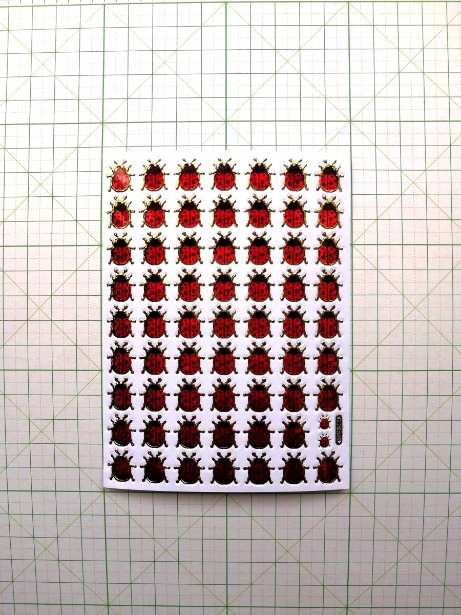 ☆ てんとう虫 天道虫 シール 昆虫 小型 ☆ きらきら 光る ステッカー拍卖