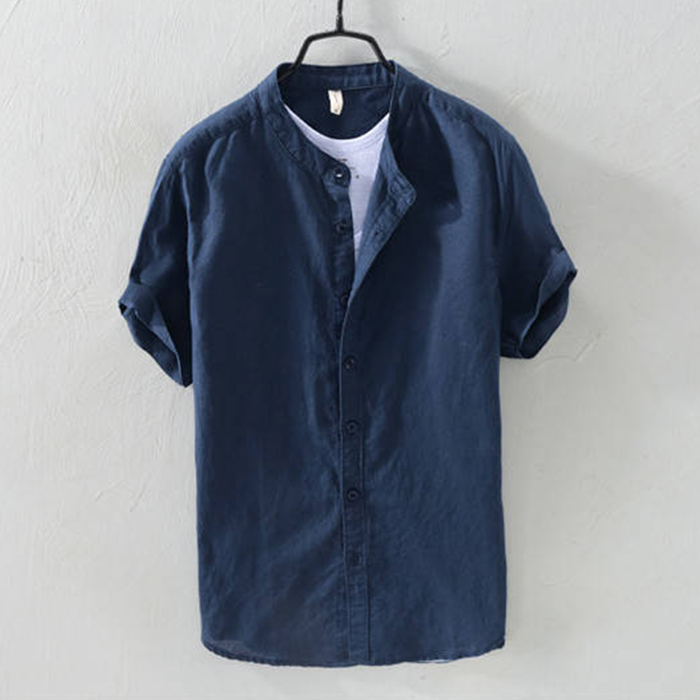 半袖 リネンシャツ カジュアル ランニングウェア スポーツウェア 夏 麻混 部屋着 軽量 涼しい Zty-2276 A005のシャツ XXL 拍卖