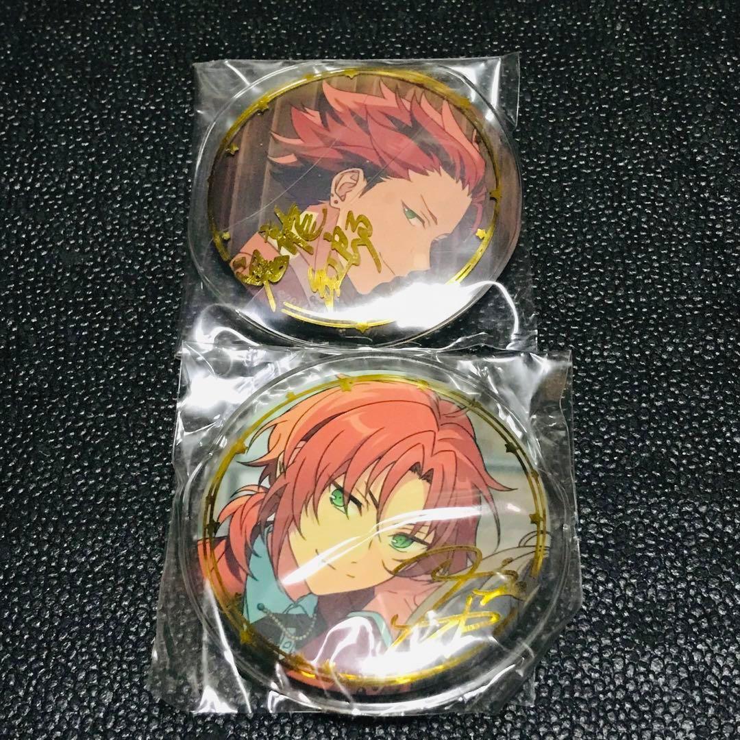 月永レオ 鬼龍紅郎 あんさんぶるスターズ 5周年 展示会 キャラバッジ 缶バッジ カバー 箔押し サイン拍卖