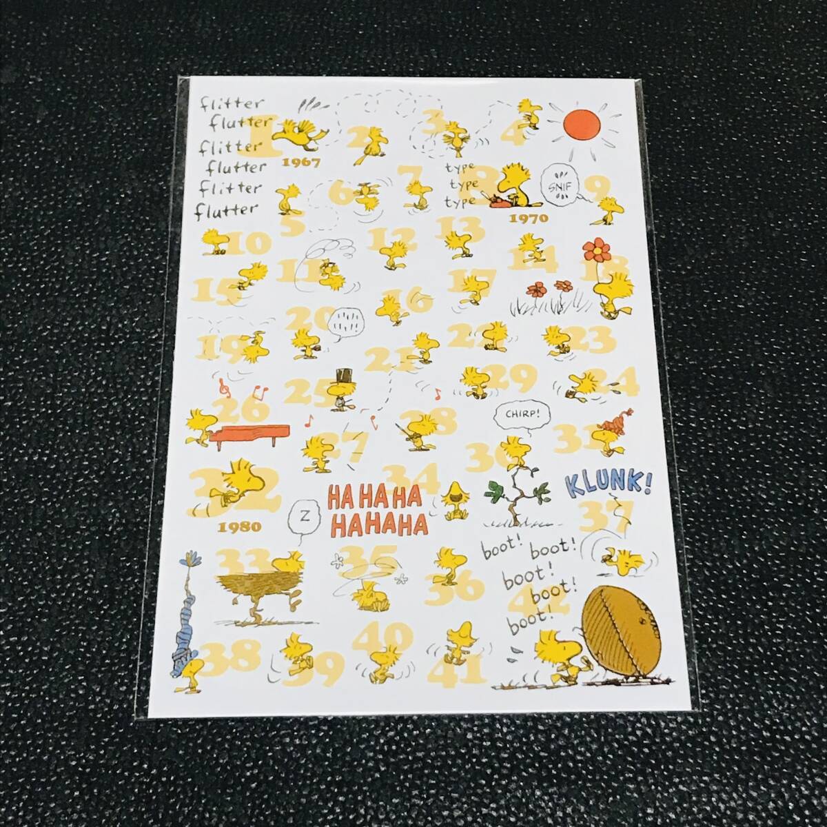 箔押し ウッドストック 75周年 SNOOPY TOWN スヌーピー タウン PEANUTS ポストカード アートカード 2枚組 フェスティバル ミュージアム拍卖