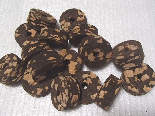 早終 バールコルク 約31.8x厚12.7x穴6.4mm ダークミックス 3個拍卖