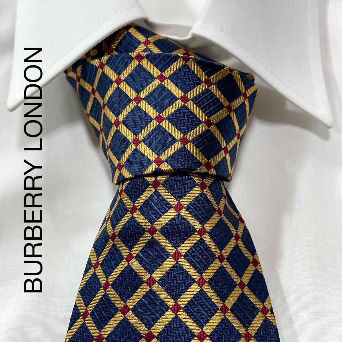 BURBERRY LONDON バーバリーロンドン チェック シルク ネクタイ イタリア製 TG2136拍卖