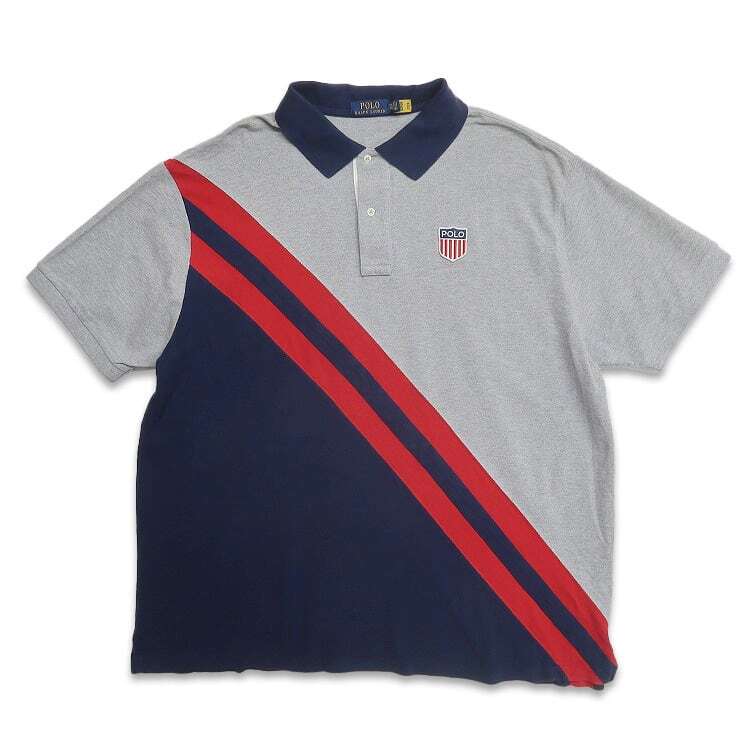 古着 ラルフローレン Polo Ralph Lauren 半袖 ポロシャツ ワンポイント マルチカラー 表記:2XB gd405841n w50513拍卖