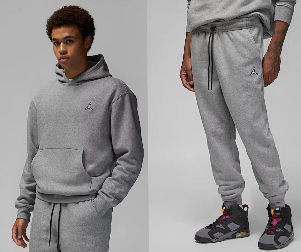 NIKE ナイキ JORDAN ジョーダン 上下 スウェット フリース フーディー パンツ セットアップ 灰 グレー US XL 日本 2XL拍卖