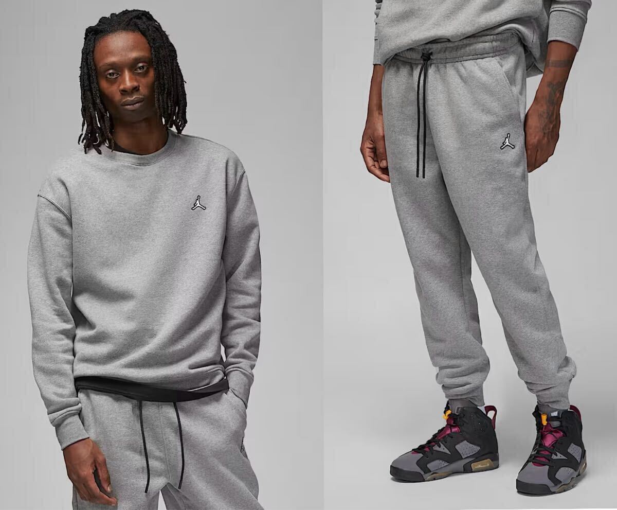 NIKE ナイキ JORDAN ジョーダン 上下 スウェット トレーナー パンツ セットアップ 刺繍 灰 グレー US L 日本 XL拍卖