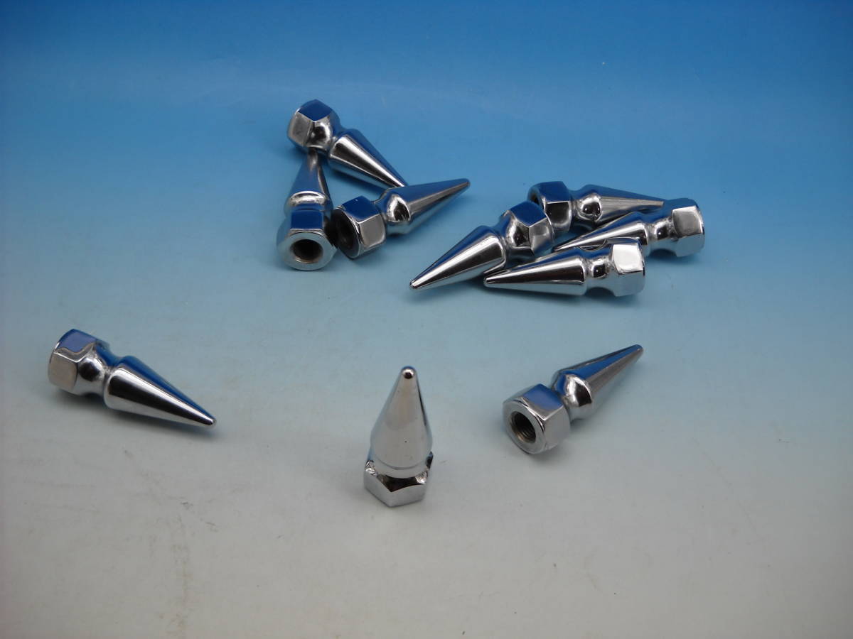 Colony Pike パイク スパイクナット M12 12mm-1.25 1個売り とんがりスタッズ デコレーション クロームメッキ 全長64mm拍卖